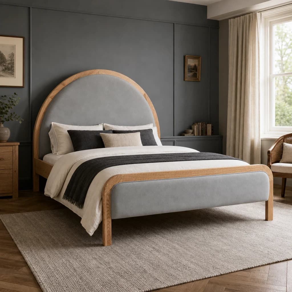 Liana King Bed Oak - Beds & bed frames, photo 1 of 10