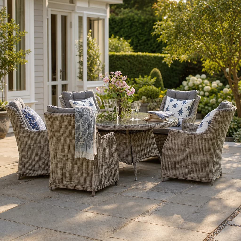 Wentworth 6 Seater Comfort Dining Set - Outdoor, photo 1 of 7