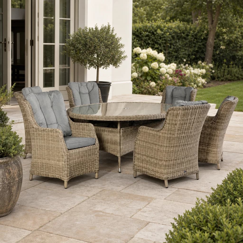 Wentworth 6 Seater Ellipse Comfort Dining Set - Outdoor, photo 1 of 7