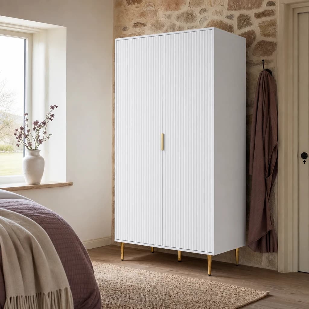 Zara 2 Door Fluted Wardrobe