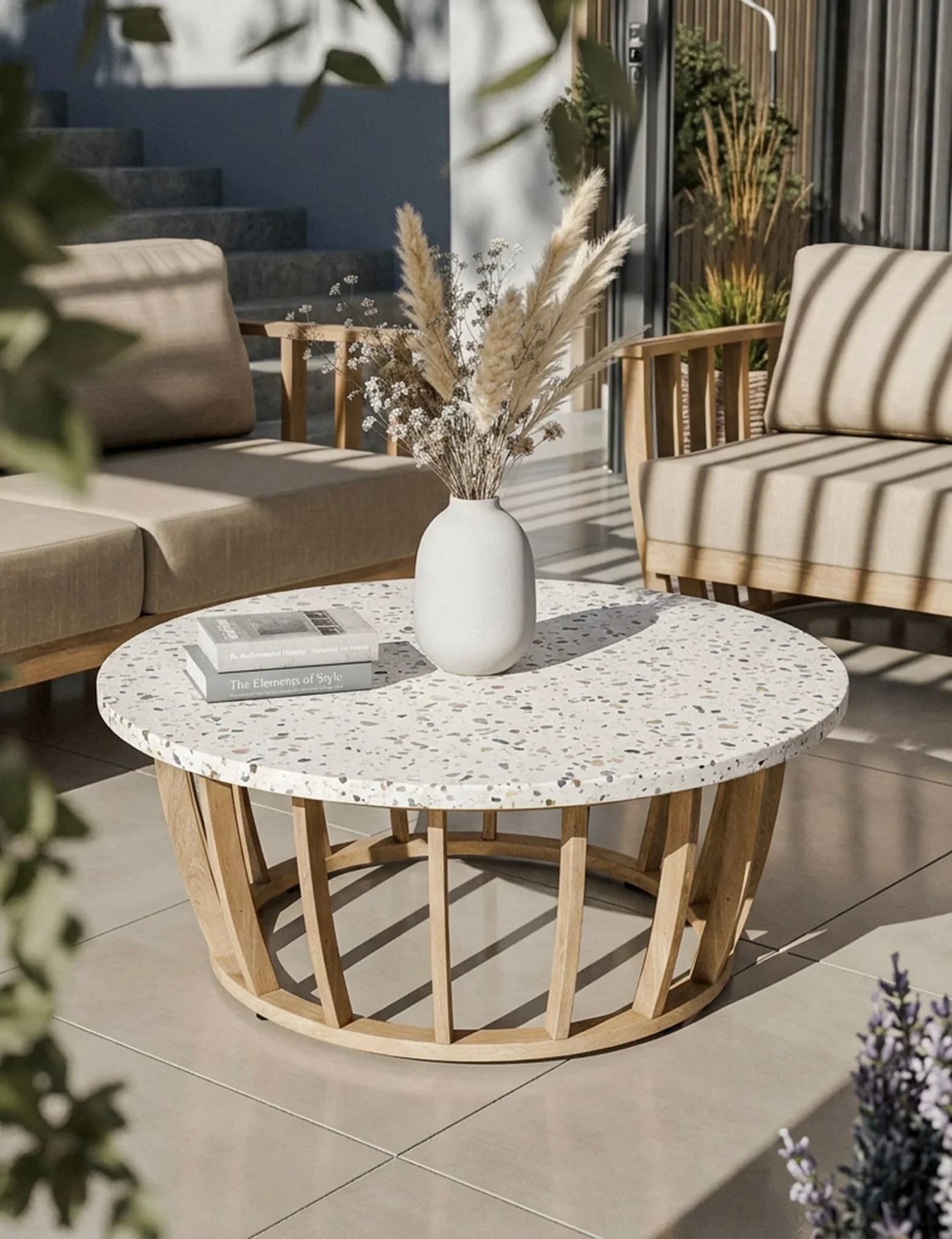 LUCCA 5-Seater Wood Lounging Set with Coffee Table - Outdoor, photo 3 of 6