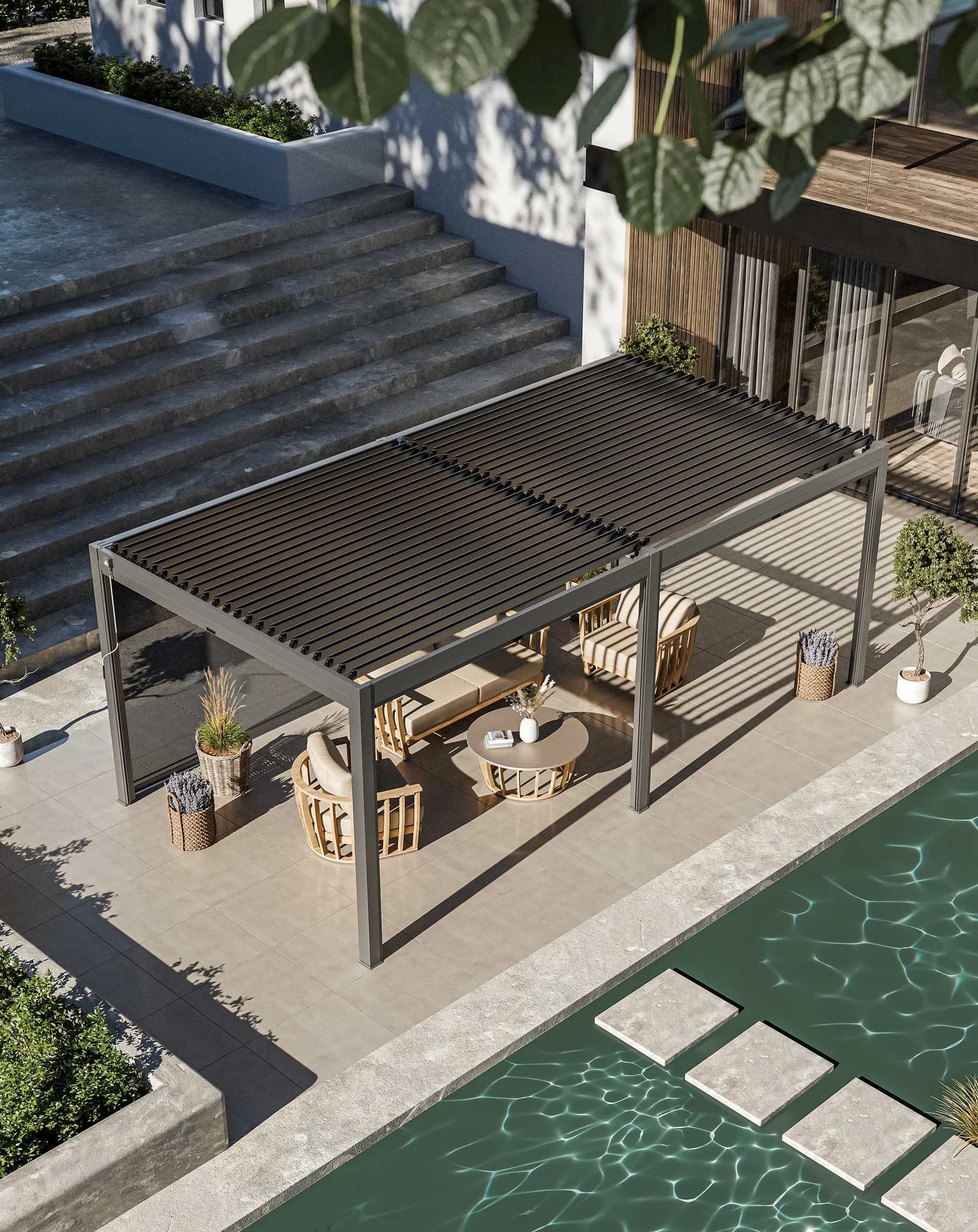 Luxe 6x3m Pergola with Solar Lighting and Voice Control - Pergolas, photo 2 of 6
