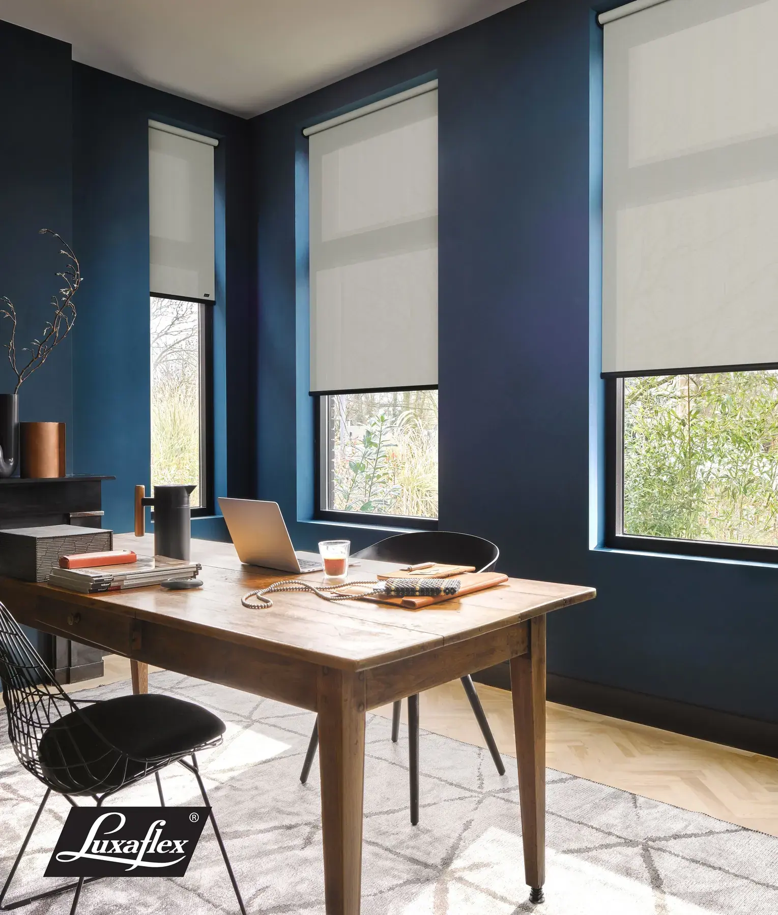 Luxaflex roller blinds in a kitchen