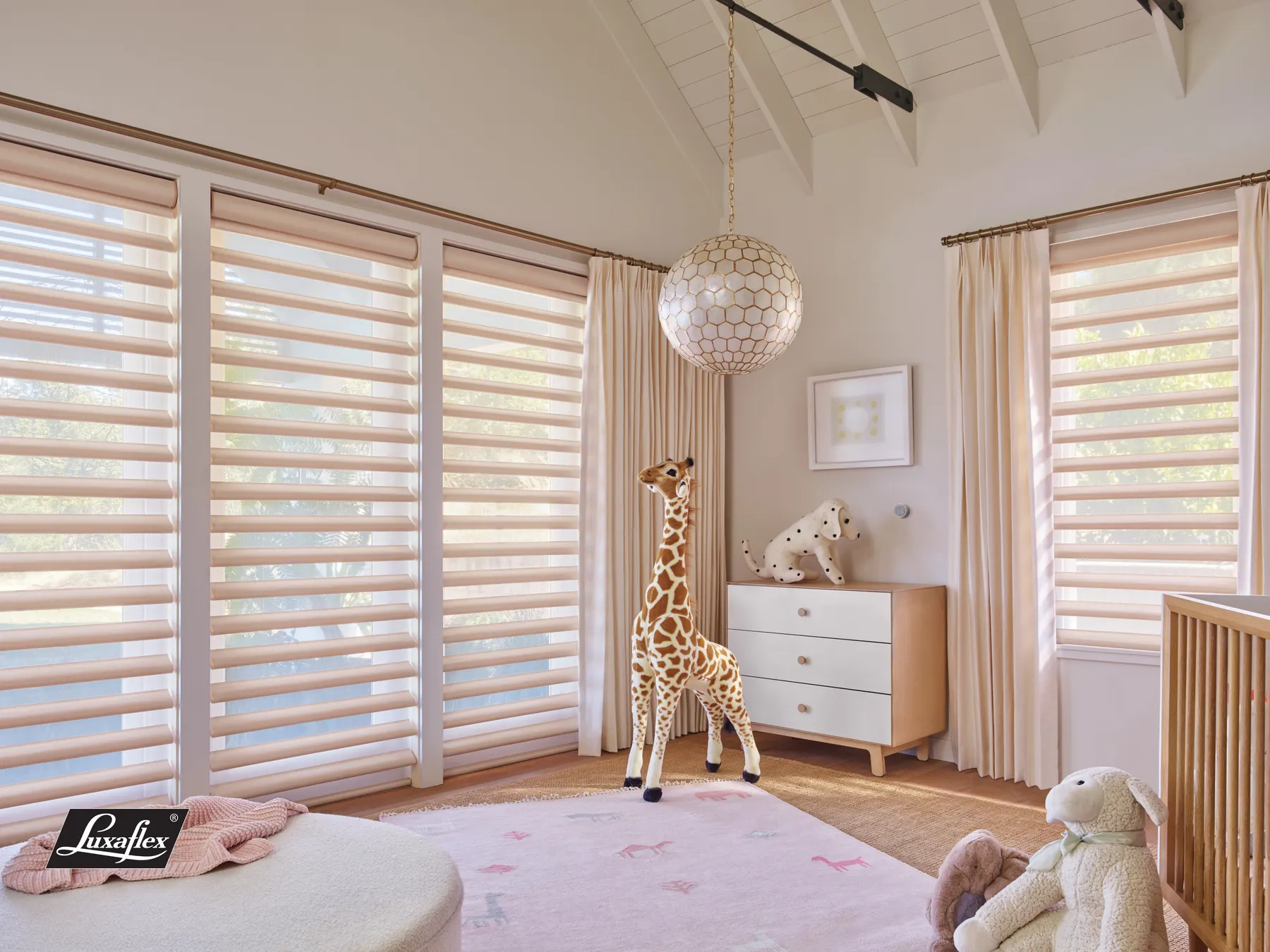 Soft shade blinds in a nursery