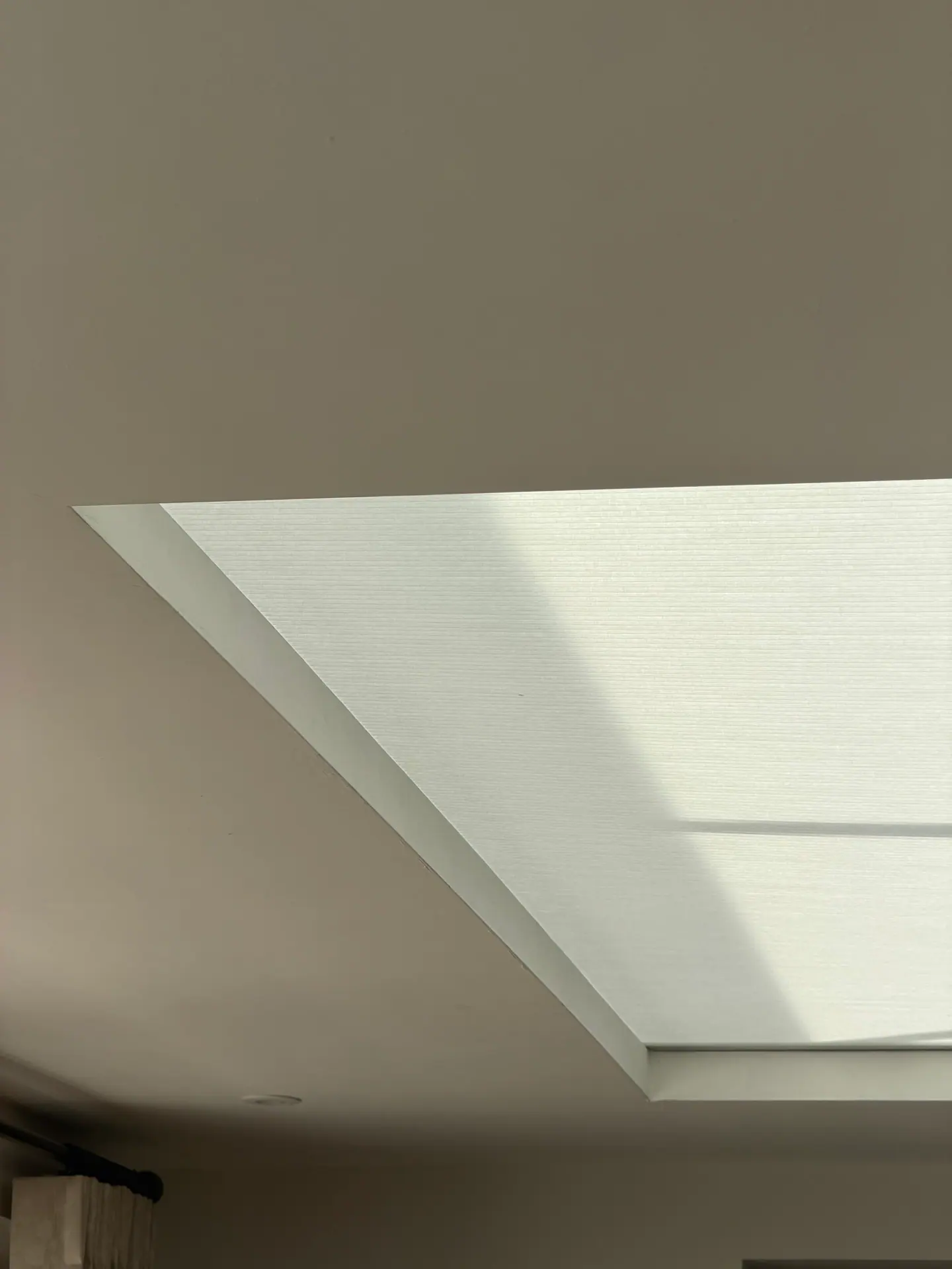 Cream pleated skylight blind
