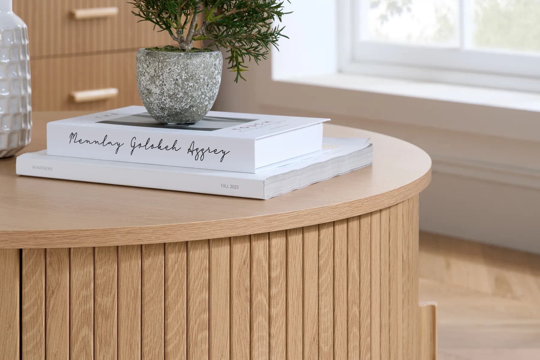 Axel Round Fluted Coffee Table with Storage - Coffee tables, photo 7 of 10