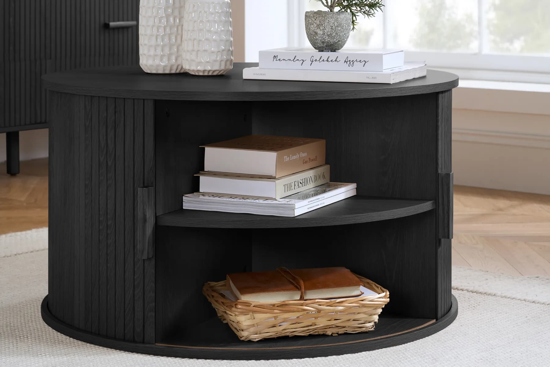 Axel Round Fluted Coffee Table with Storage - Coffee tables, photo 8 of 10