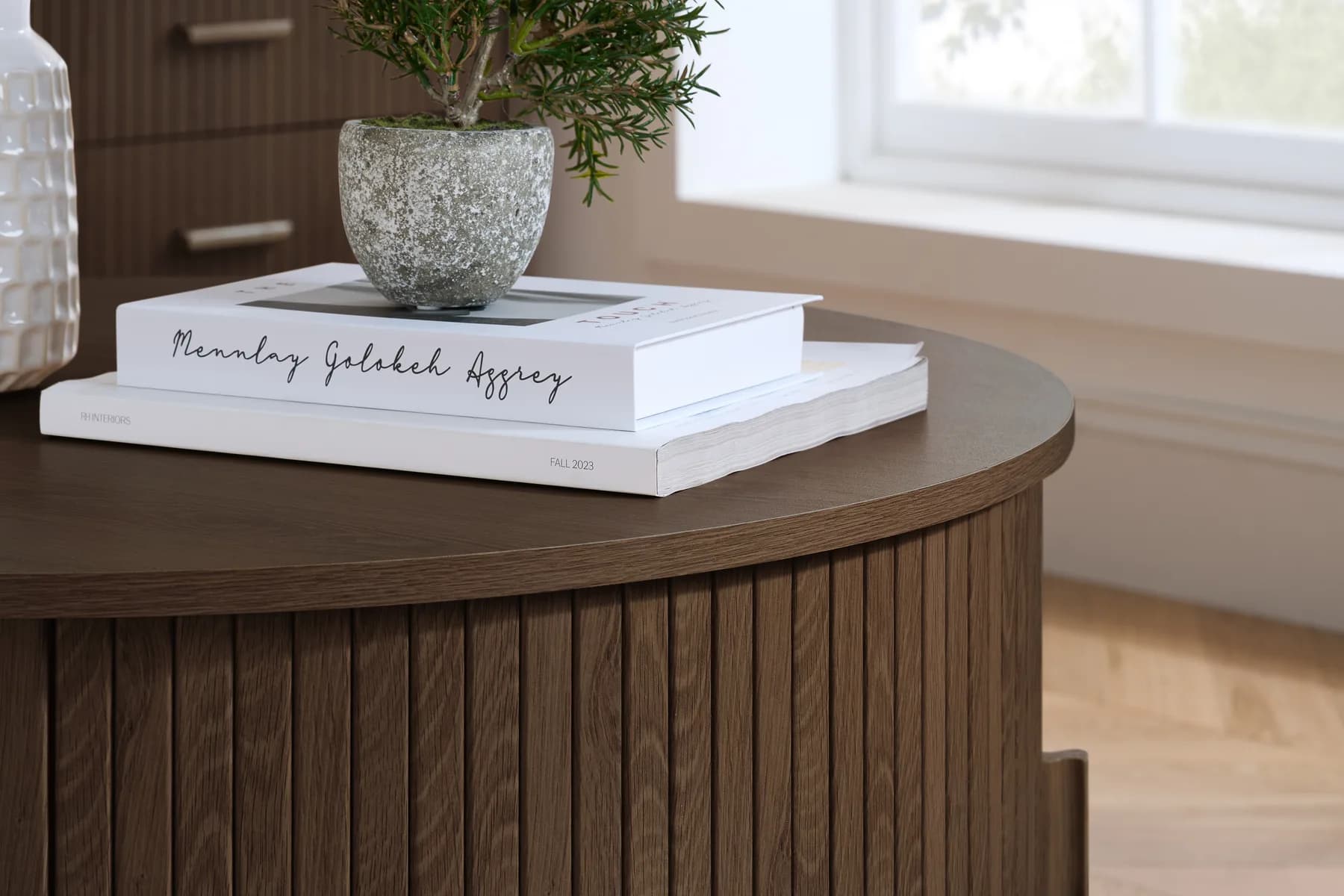 Axel Round Fluted Coffee Table with Storage - Coffee tables, photo 7 of 10