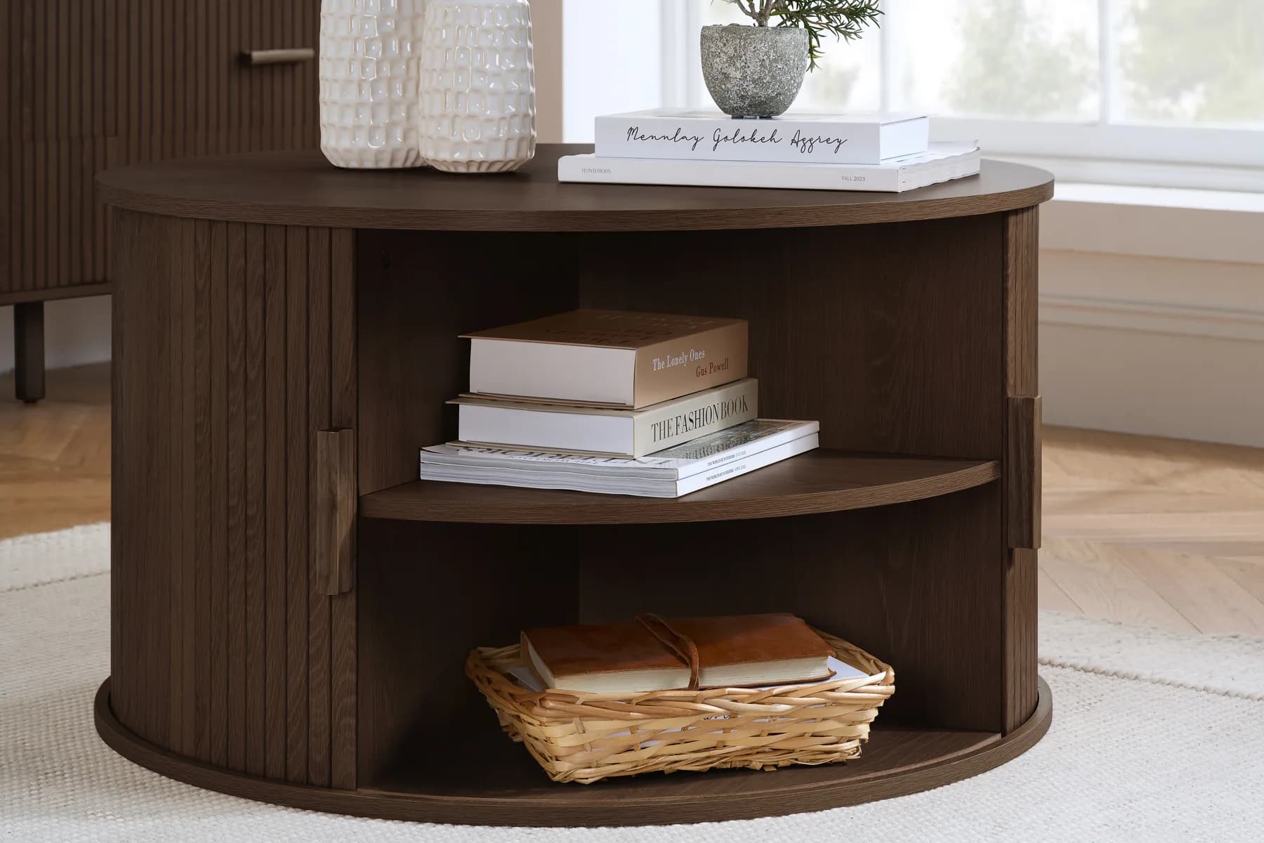 Axel Round Fluted Coffee Table with Storage - Coffee tables, photo 8 of 10