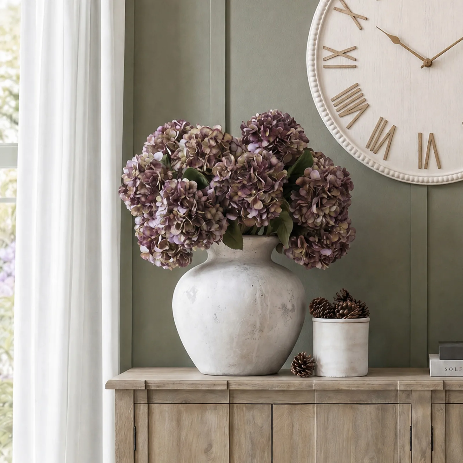 Autumn Burgundy Hydrangea — Pack of 3 - Artificial plants & flowers, photo 2 of 6