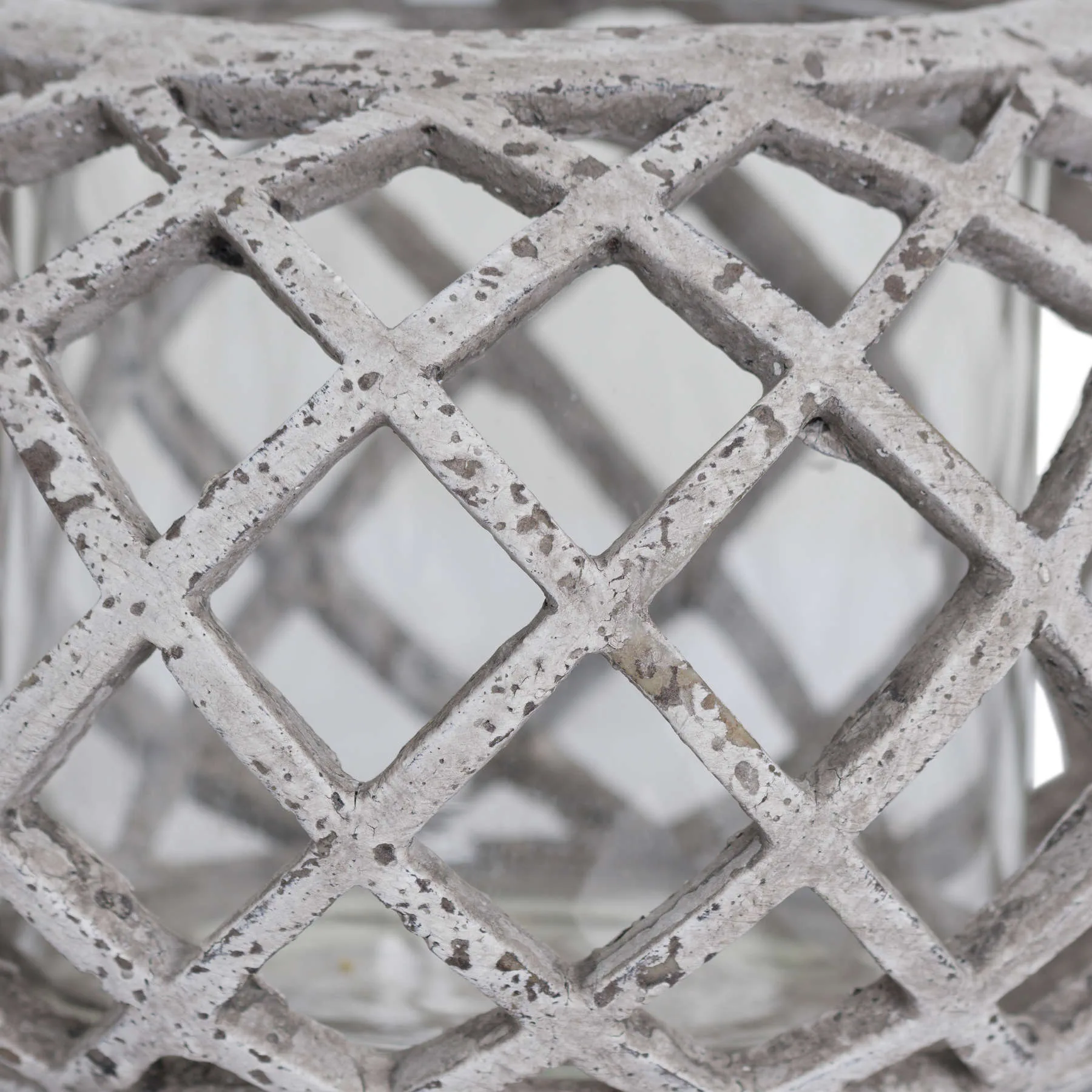 Round Ceramic Lattice Hurricane Lantern - Lanterns, photo 2 of 5