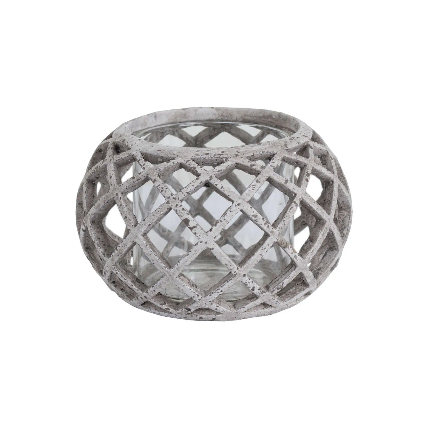 Round Ceramic Lattice Hurricane Lantern - Lanterns, photo 3 of 5