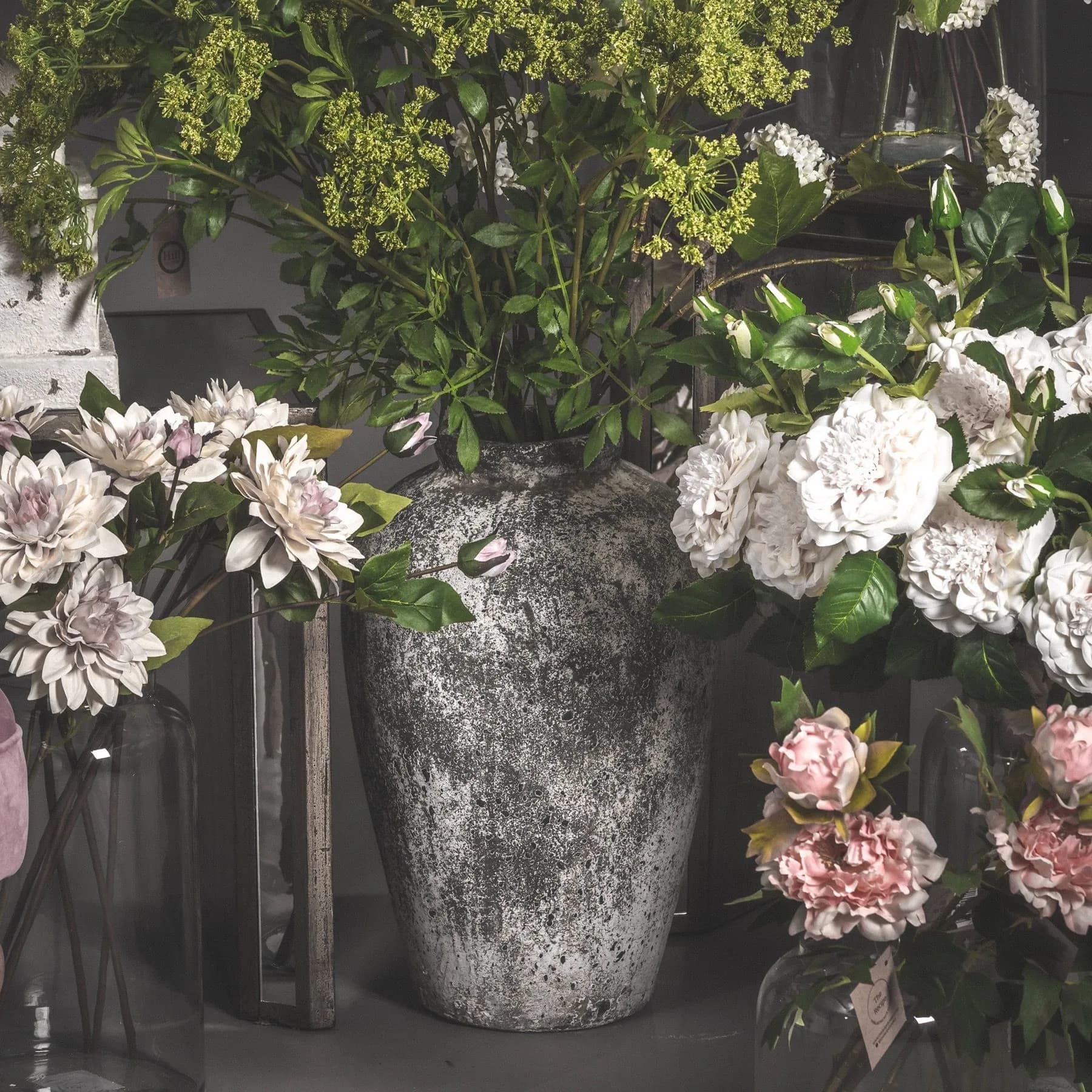 Aged Stone Tall Ceramic Vase - Vases, photo 4 of 6