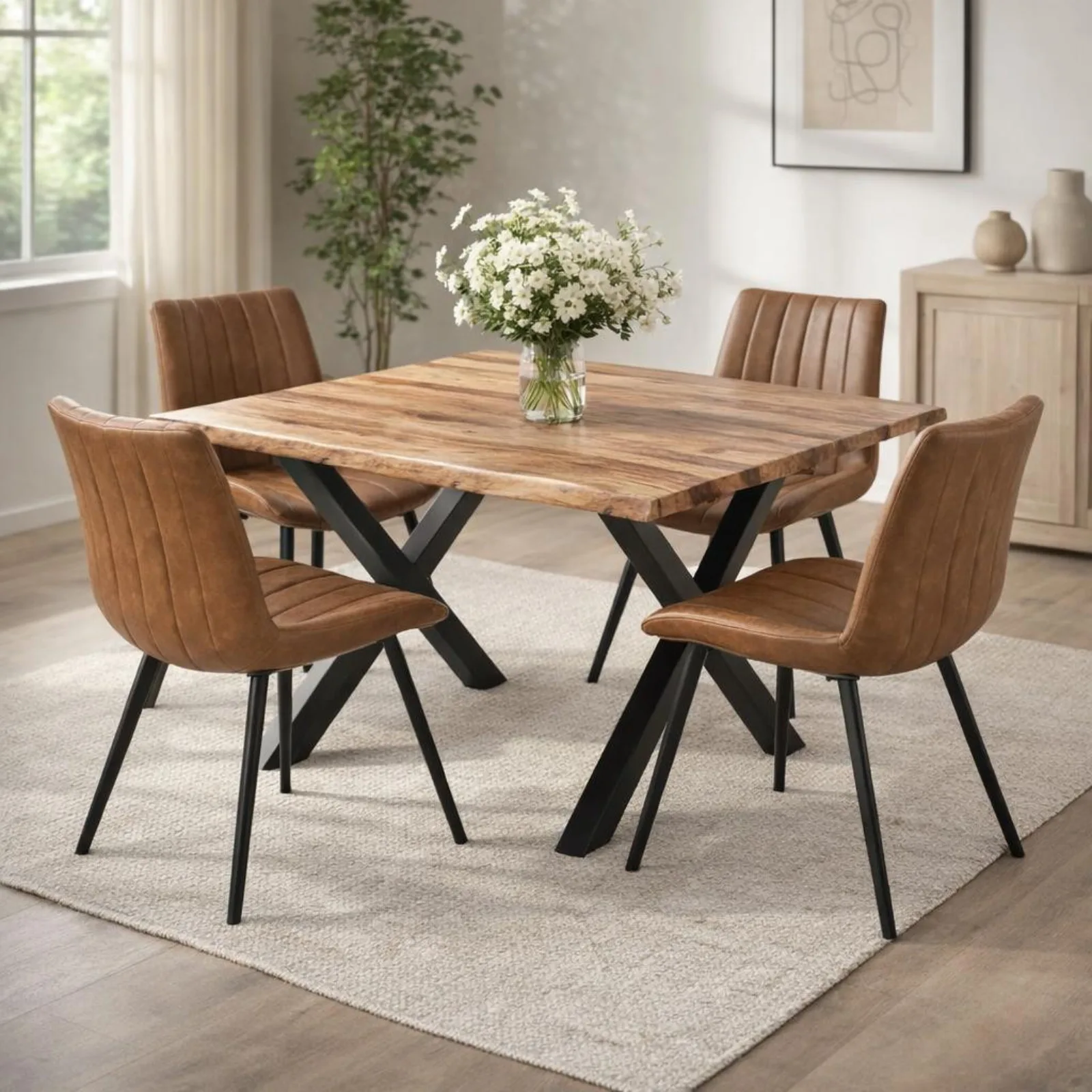 Malmo Tan Swivel Dining Chair - Chairs, photo 2 of 6