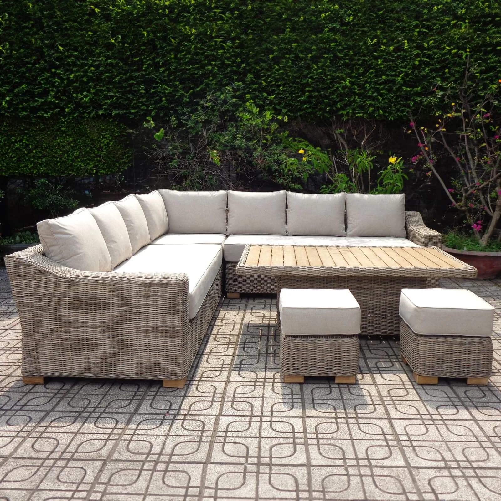 Capri Outdoor Large Corner Set With Riser Table + 2 Stools - Outdoor, photo 3 of 3