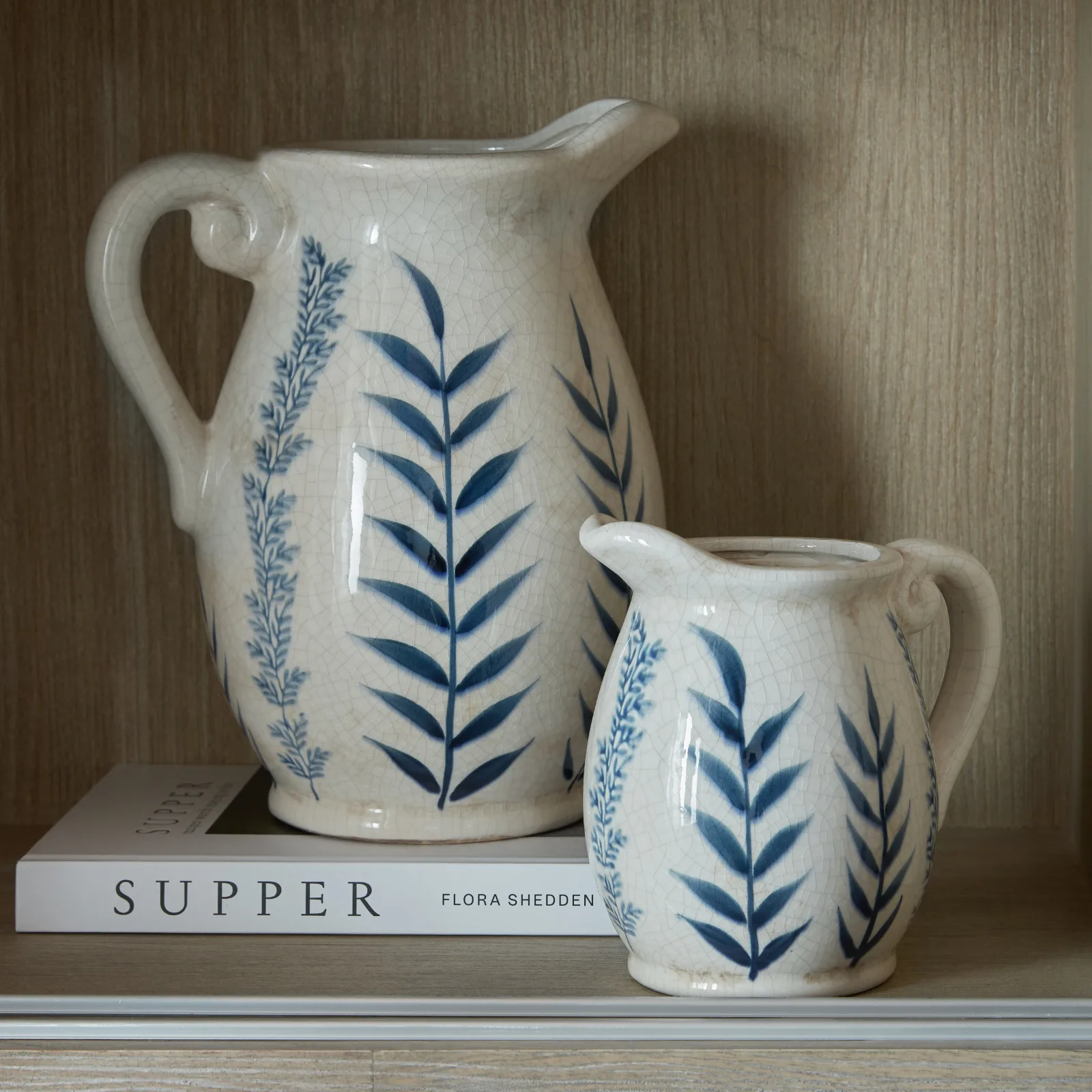 Large Blue Flora Olpe Jug Vase - Vases, photo 2 of 6