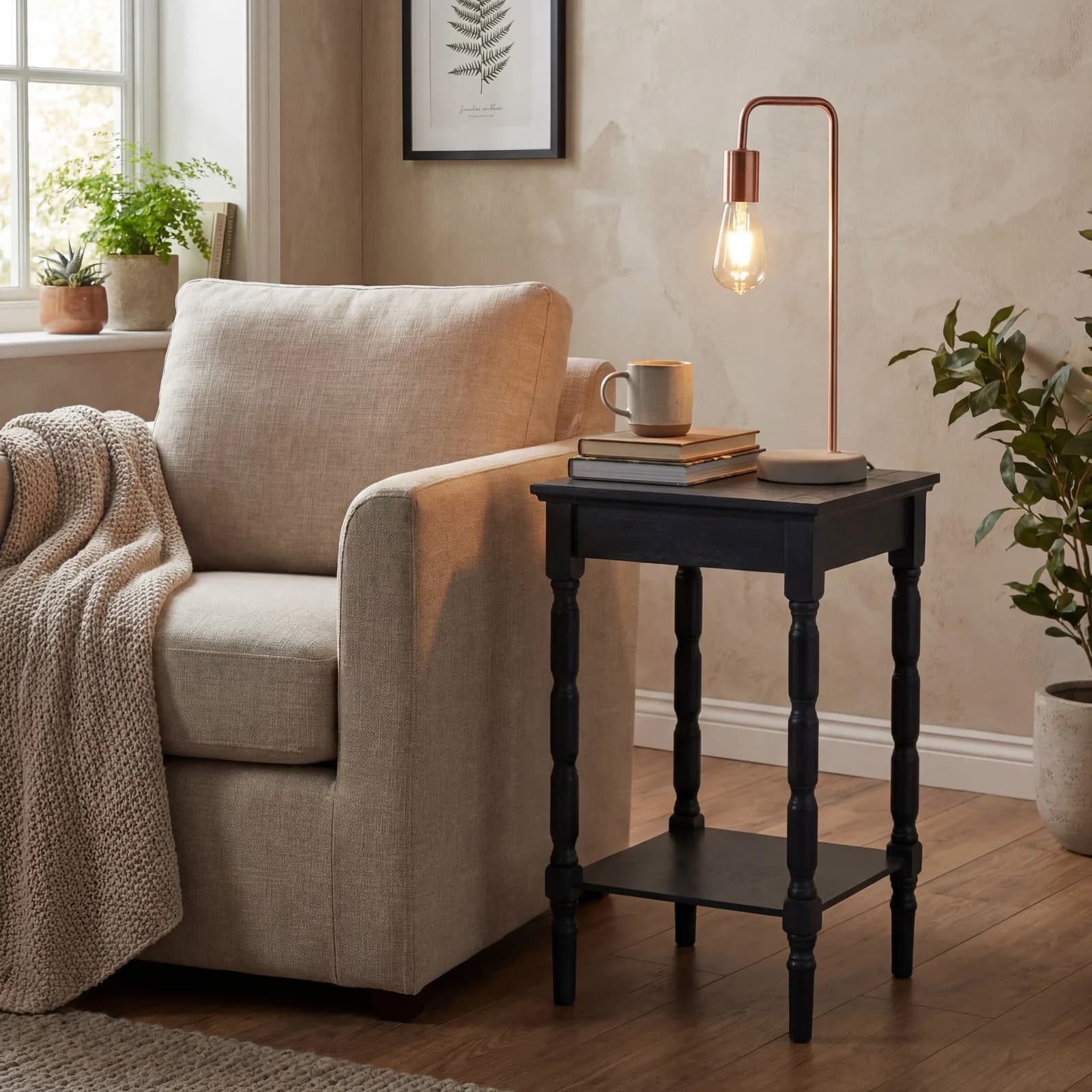 Copper Industrial Lamp With Stone Base - Table lamps, photo 7 of 10