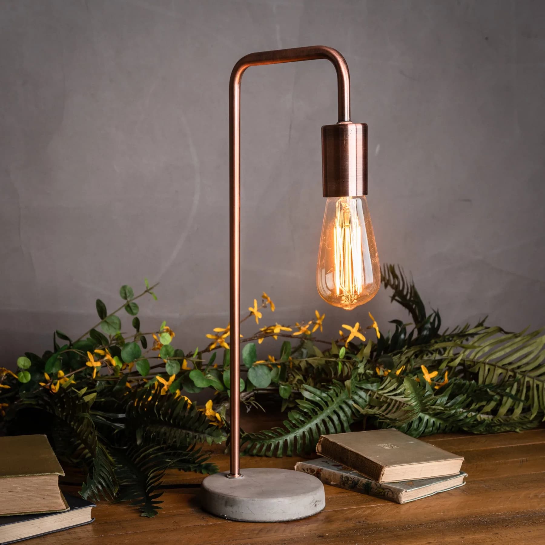 Copper Industrial Lamp With Stone Base - Table lamps, photo 10 of 10