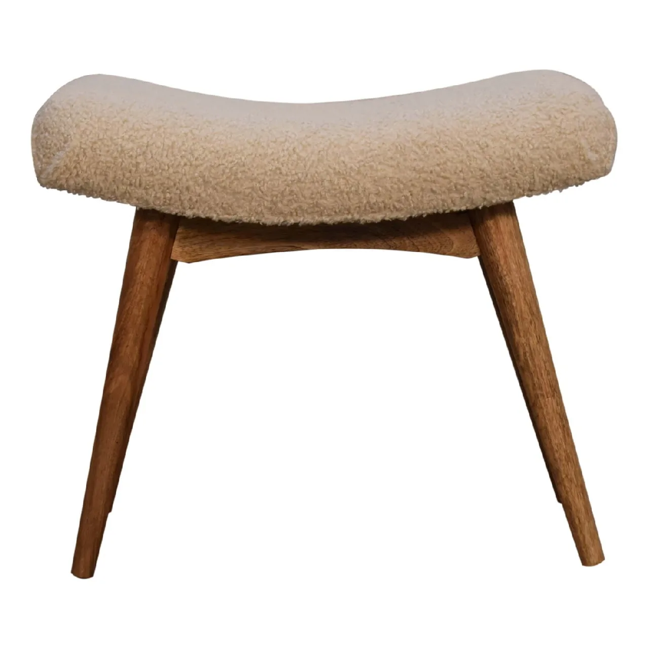 Boucle Cream Curved Bench - Benches, photo 2 of 9