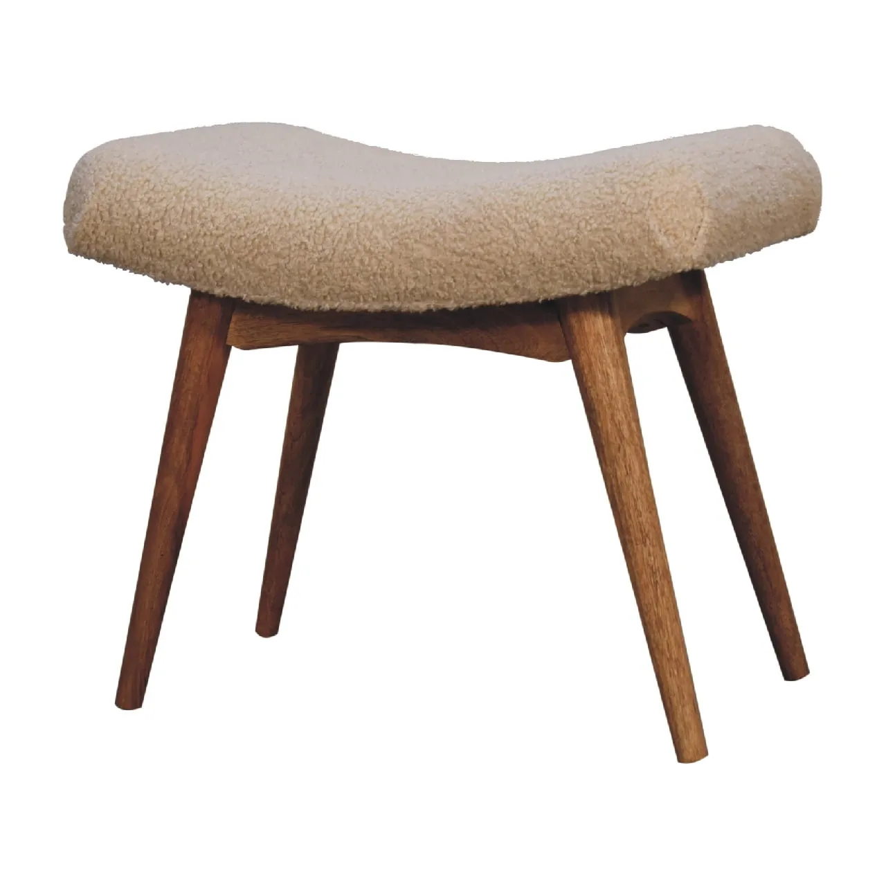 Boucle Cream Curved Bench - Benches, photo 3 of 9