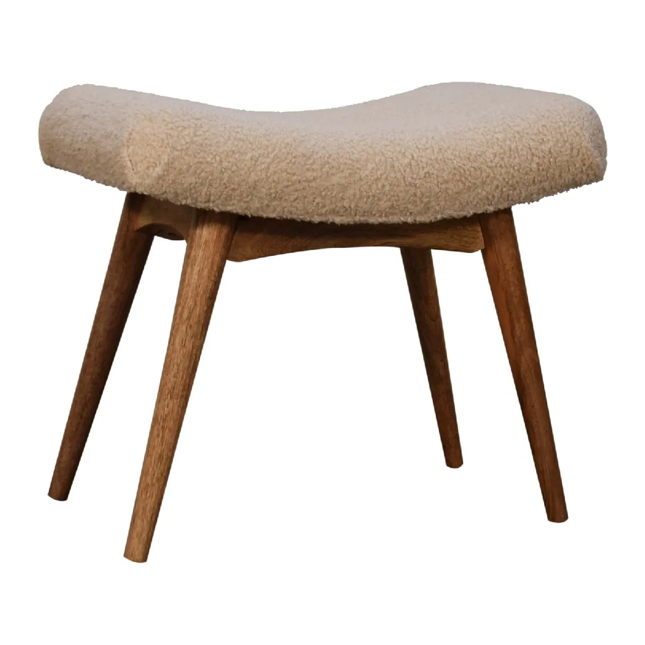 Boucle Cream Curved Bench - Benches, photo 4 of 9