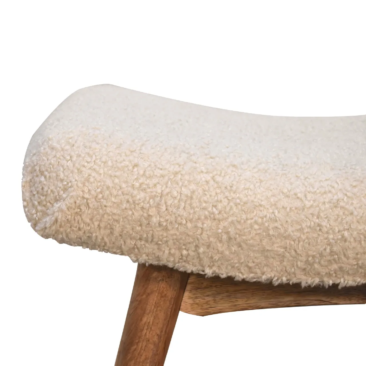 Boucle Cream Curved Bench - Benches, photo 5 of 9