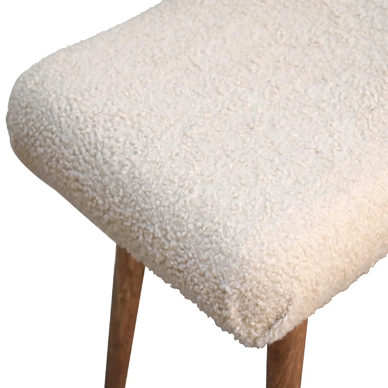 Boucle Cream Curved Bench - Benches, photo 6 of 9