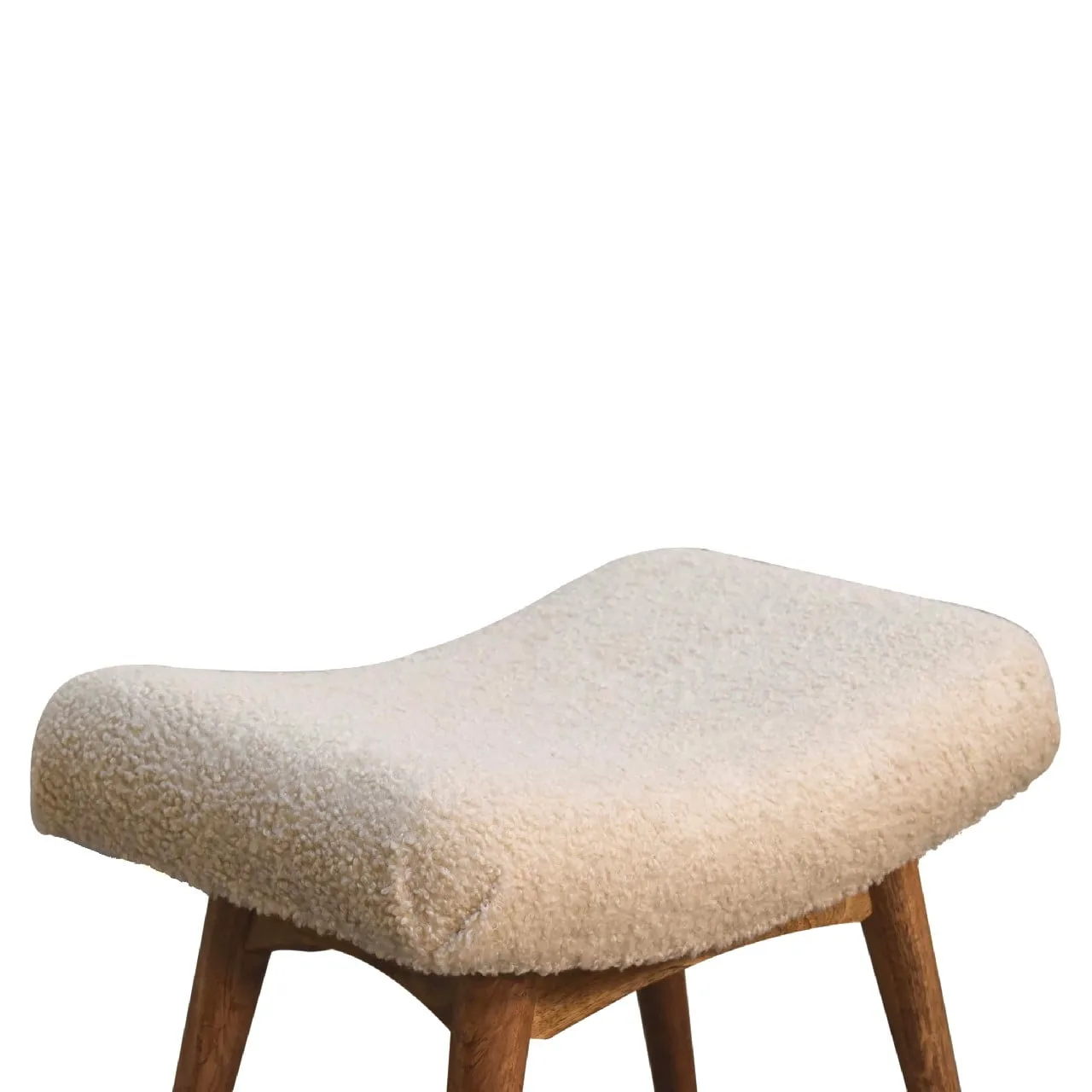 Boucle Cream Curved Bench - Benches, photo 7 of 9