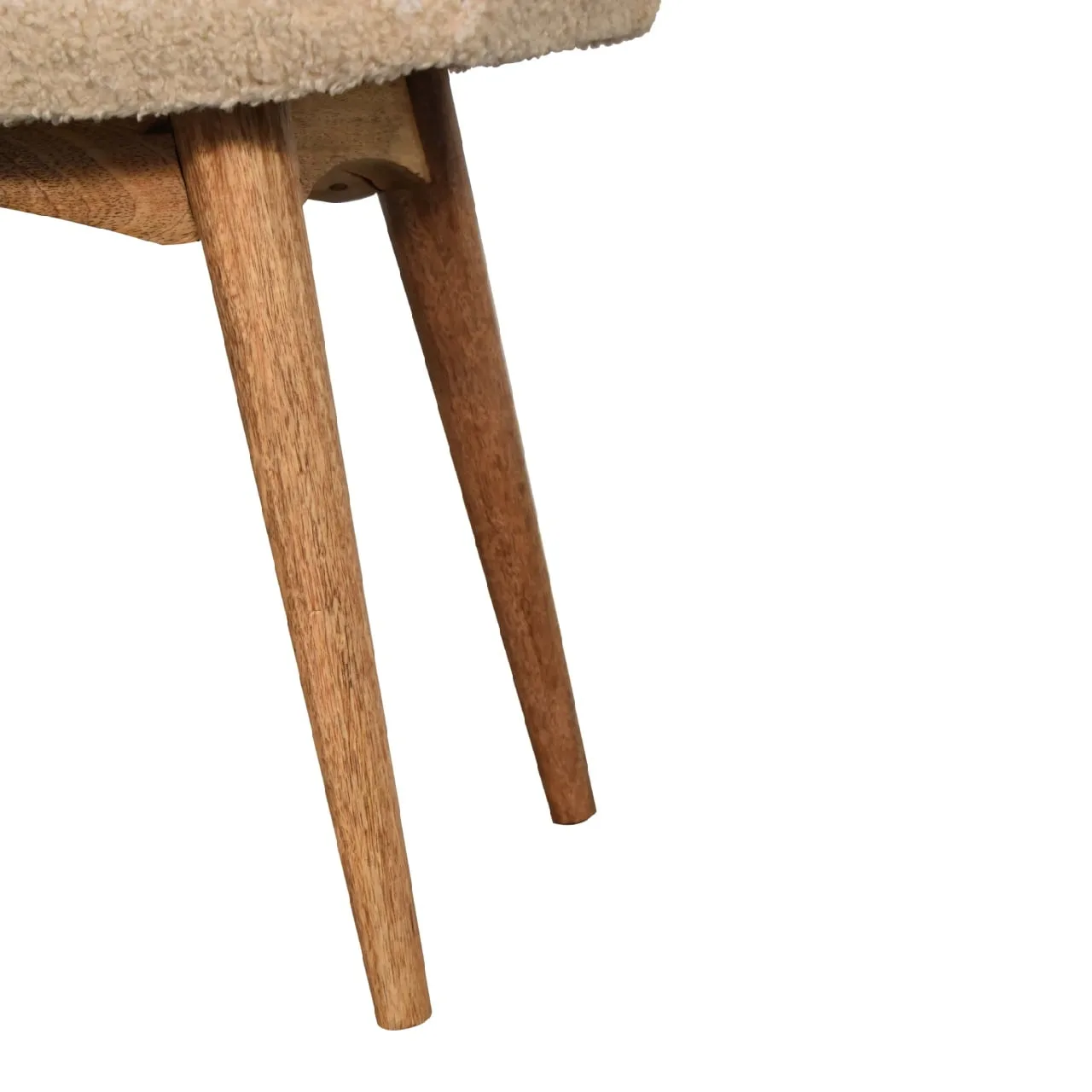 Boucle Cream Curved Bench - Benches, photo 8 of 9
