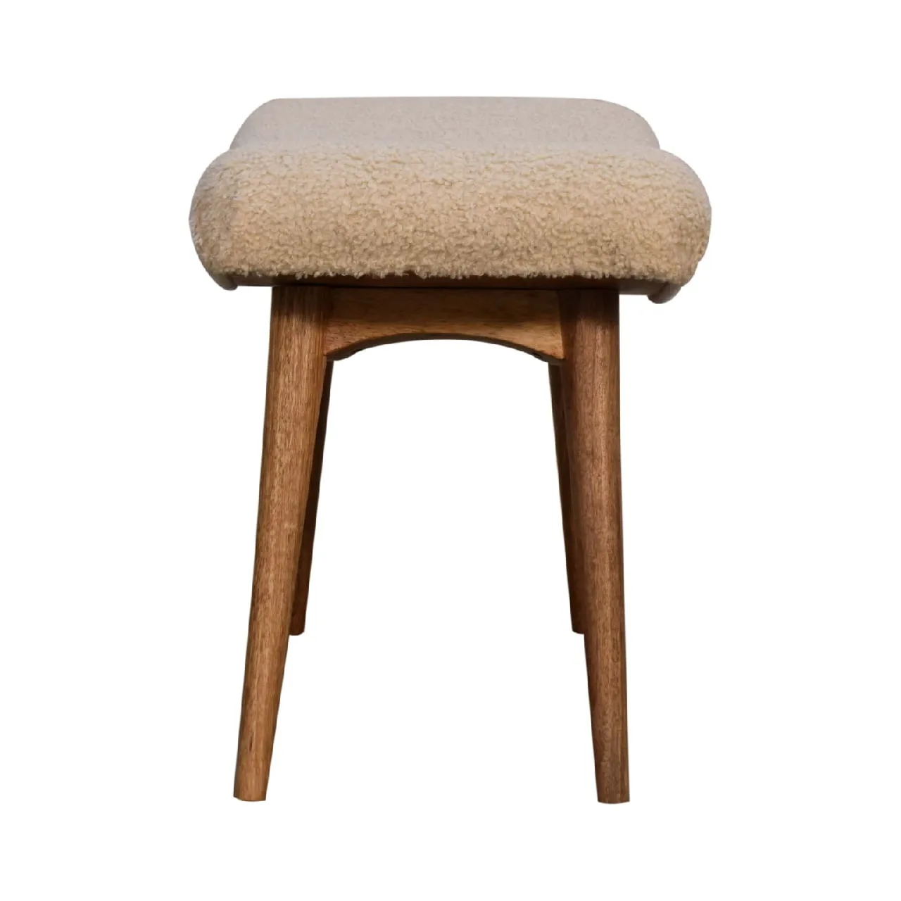 Boucle Cream Curved Bench - Benches, photo 9 of 9