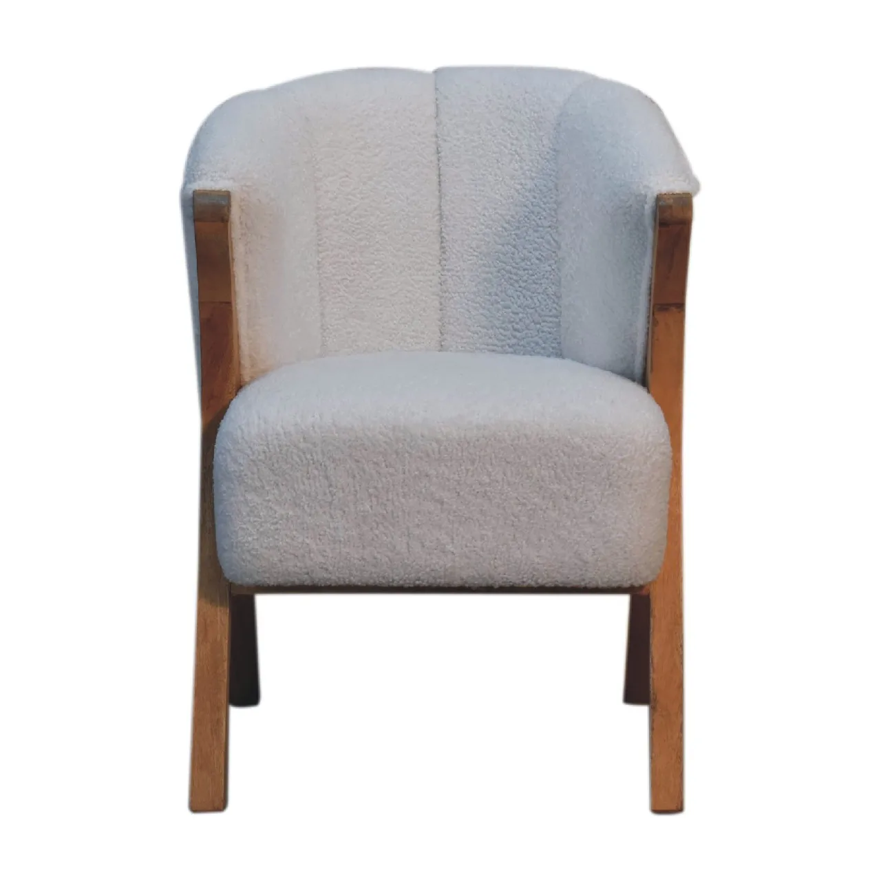 White Boucle Minimalistic Chair - Chairs, photo 3 of 9
