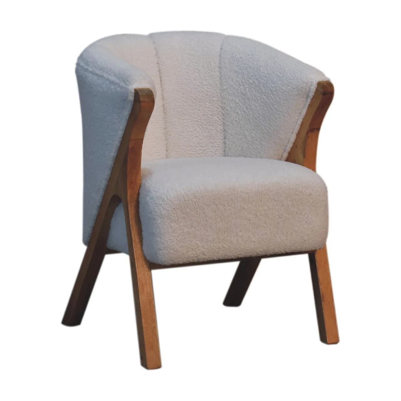 White Boucle Minimalistic Chair - Chairs, photo 4 of 9