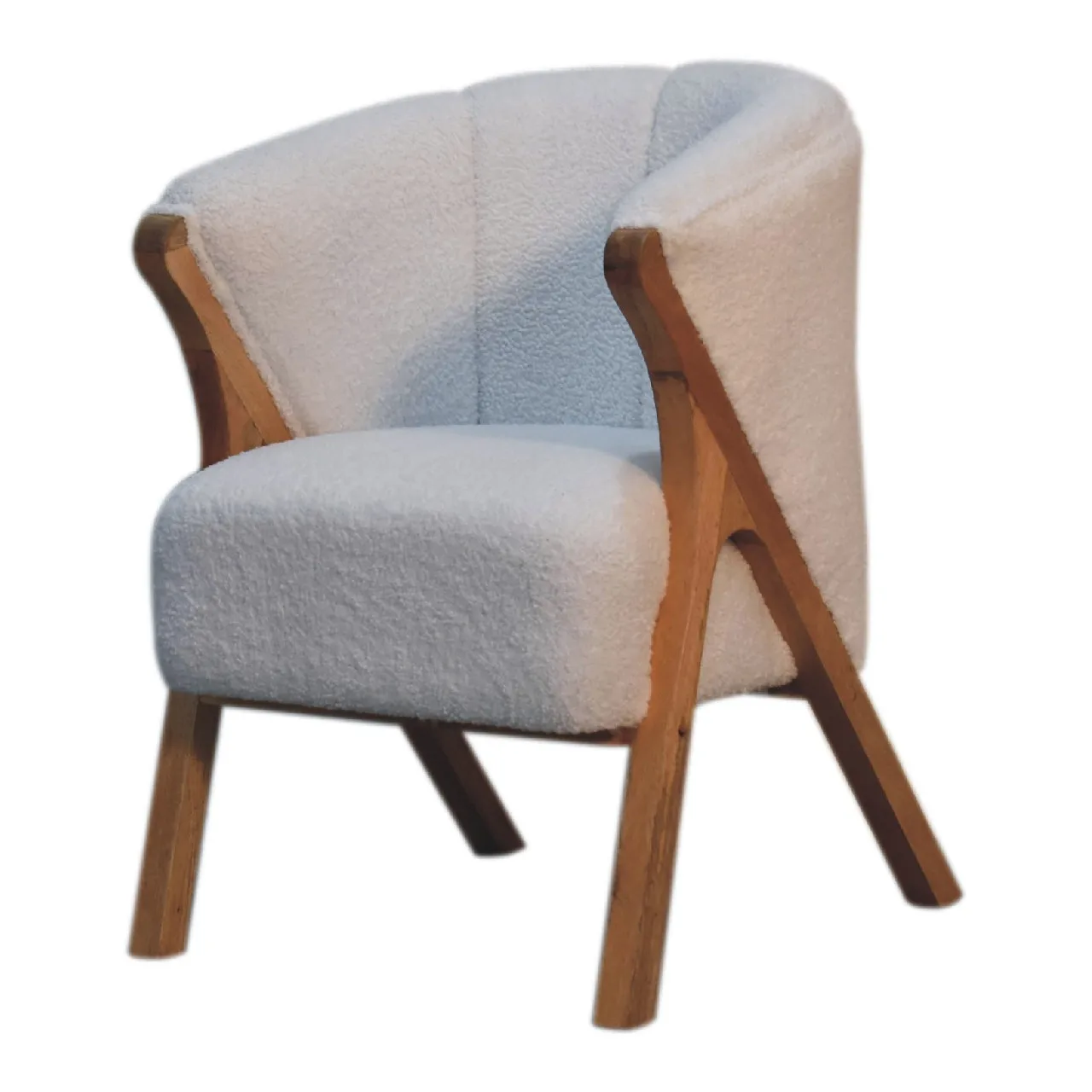 White Boucle Minimalistic Chair - Chairs, photo 5 of 9