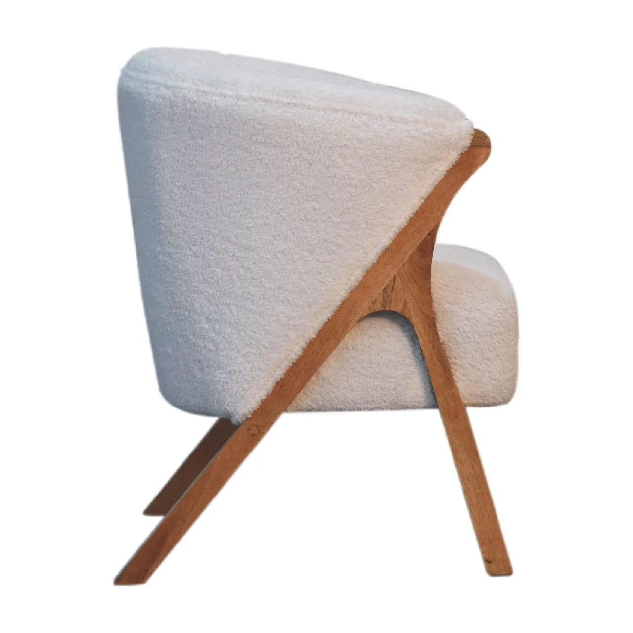 White Boucle Minimalistic Chair - Chairs, photo 8 of 9