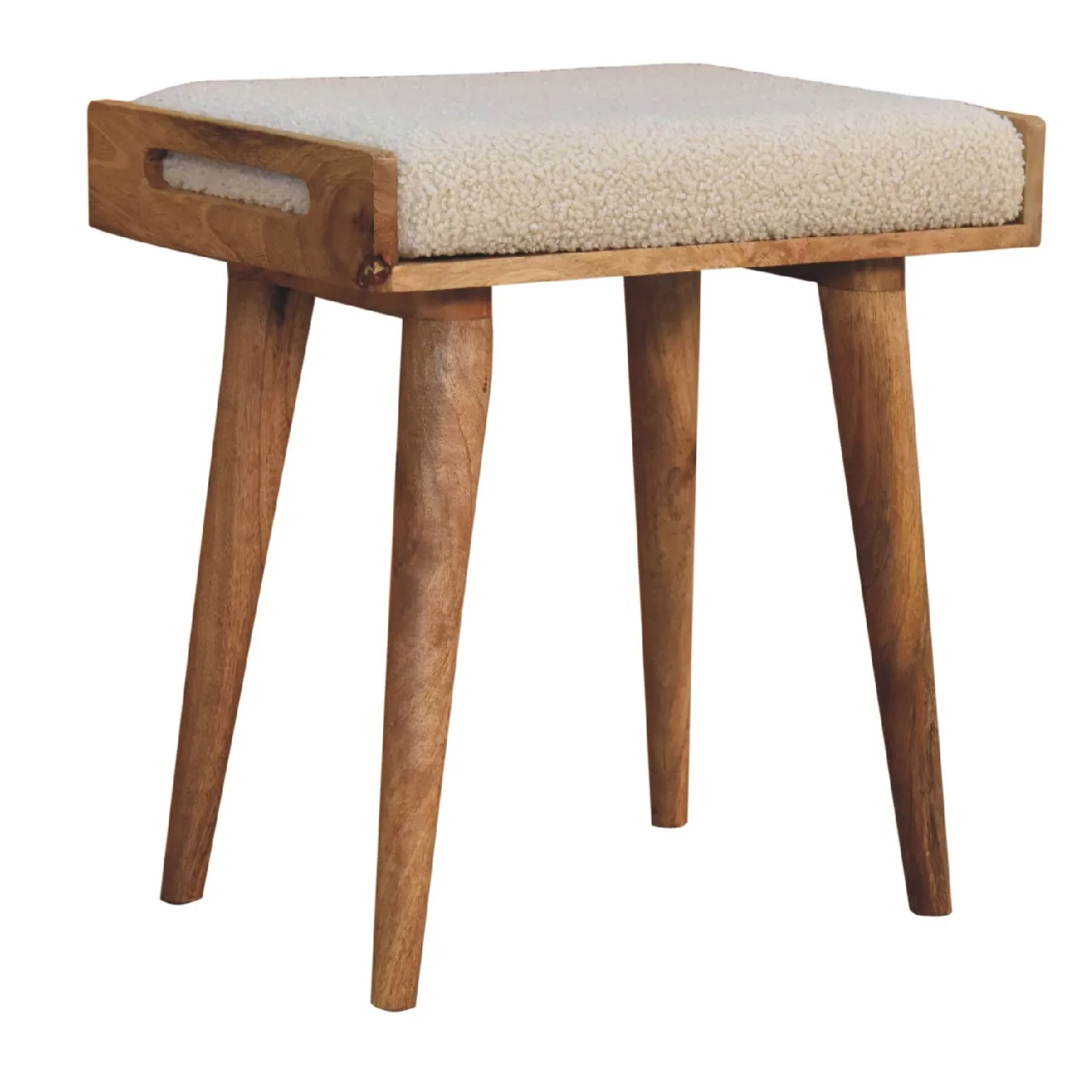Boucle Cream Tray Style Footstool - Footstools & ottomans, photo 4 of 10
