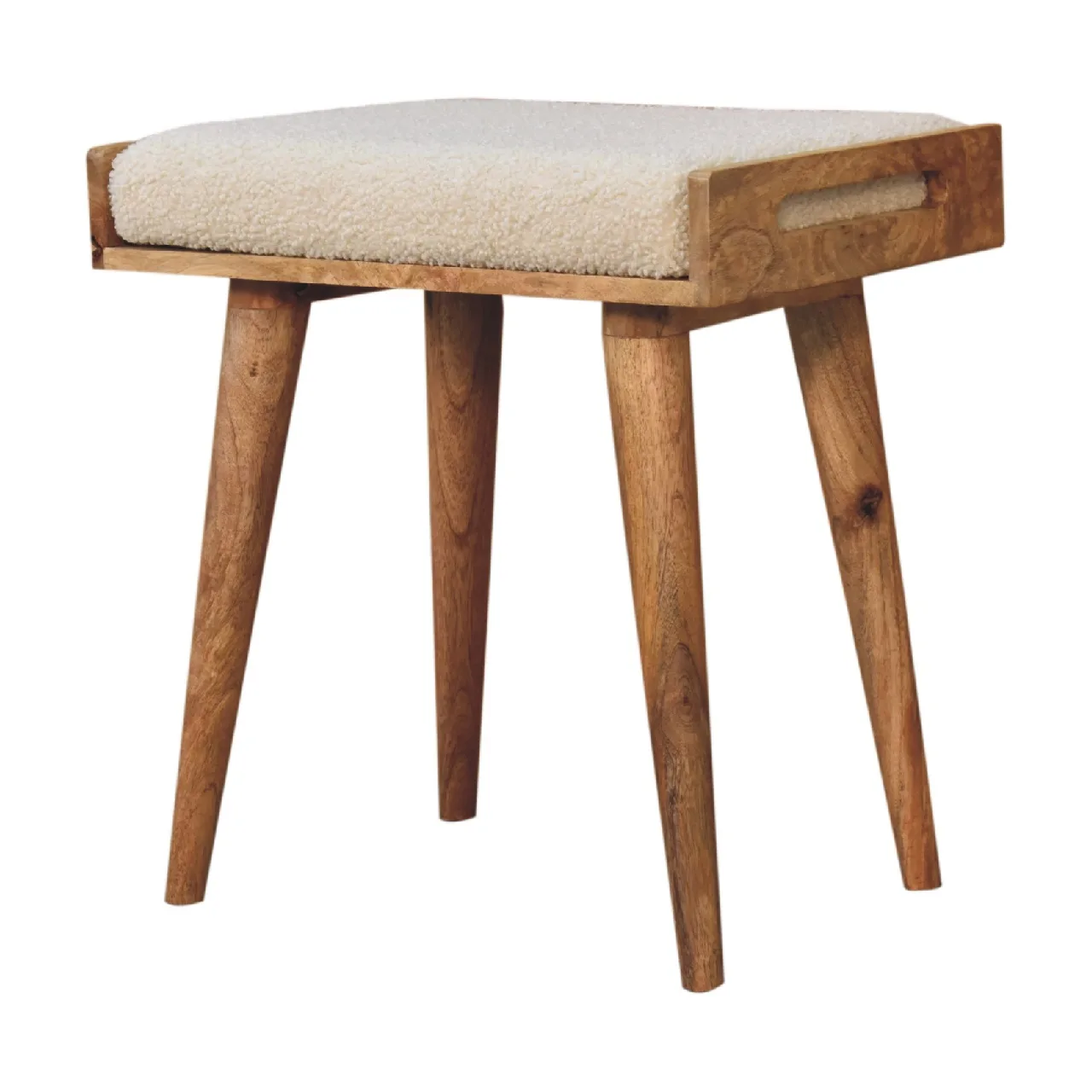 Boucle Cream Tray Style Footstool - Footstools & ottomans, photo 5 of 10