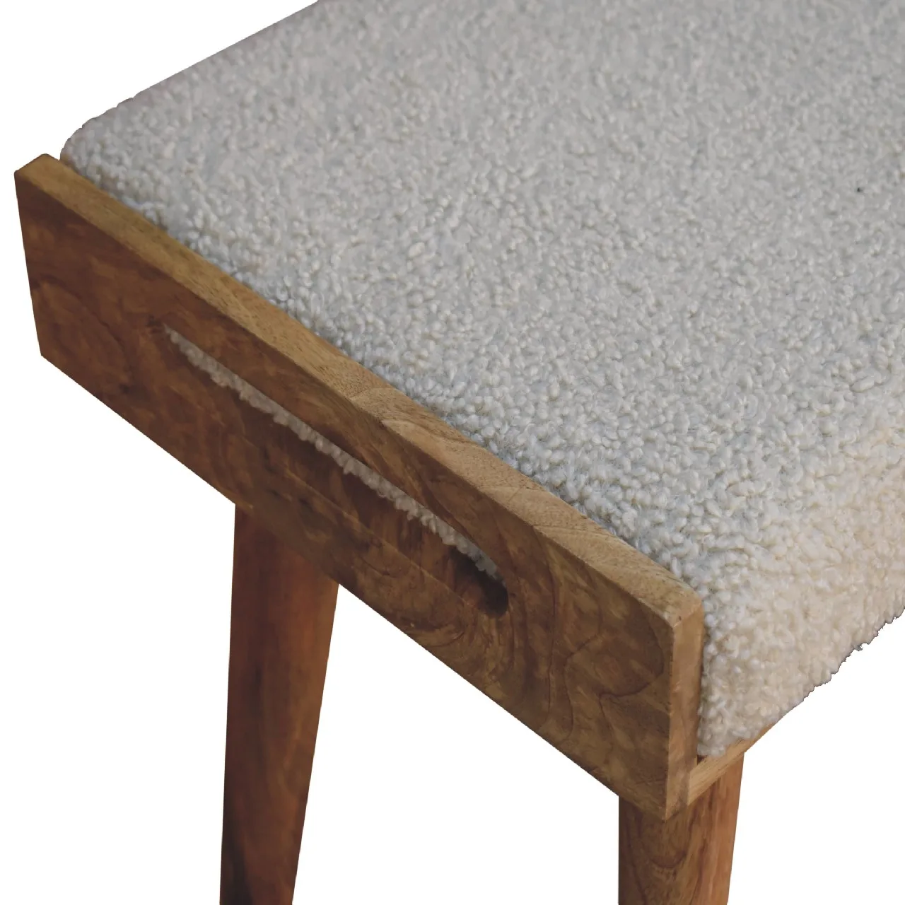 Boucle Cream Tray Style Footstool - Footstools & ottomans, photo 7 of 10