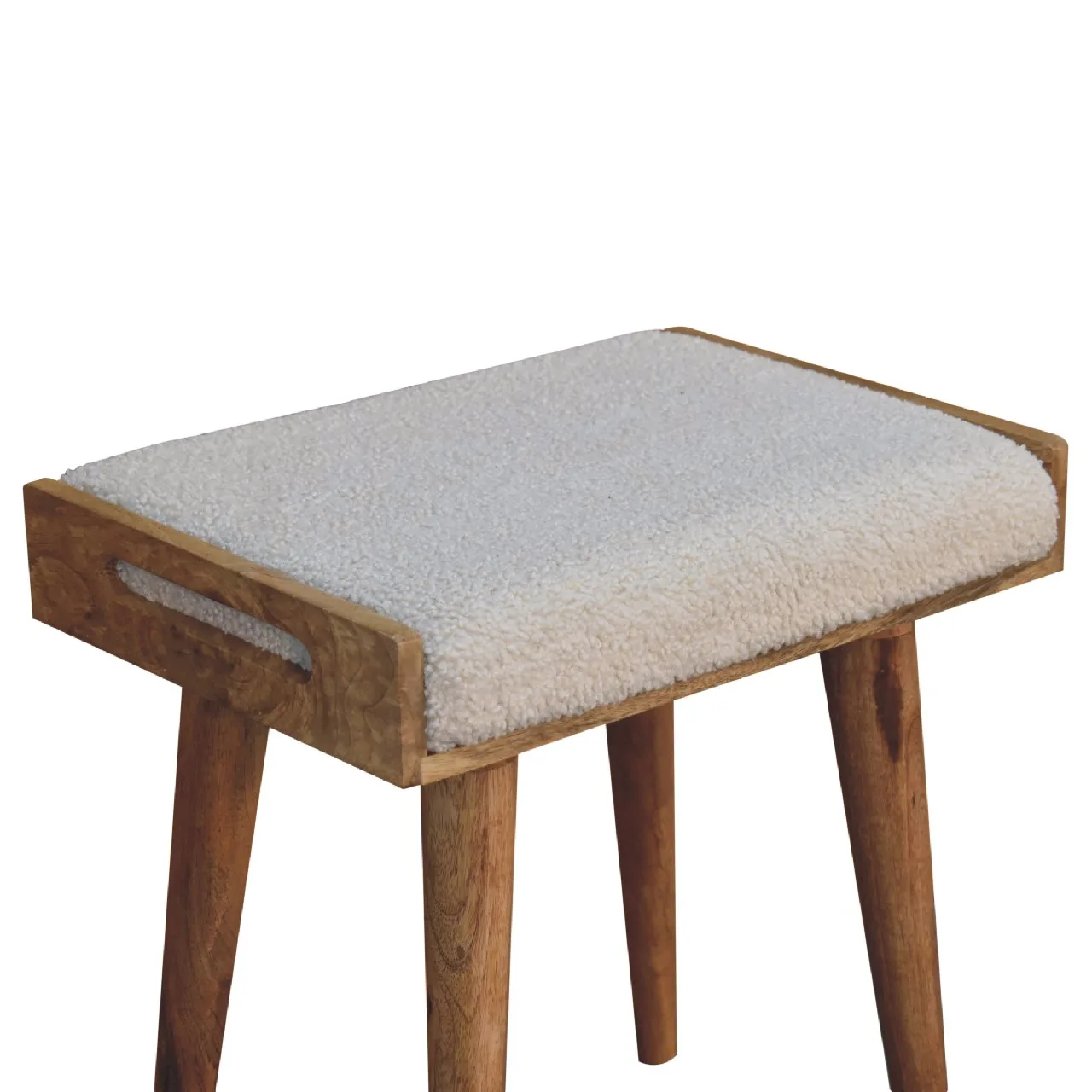 Boucle Cream Tray Style Footstool - Footstools & ottomans, photo 8 of 10