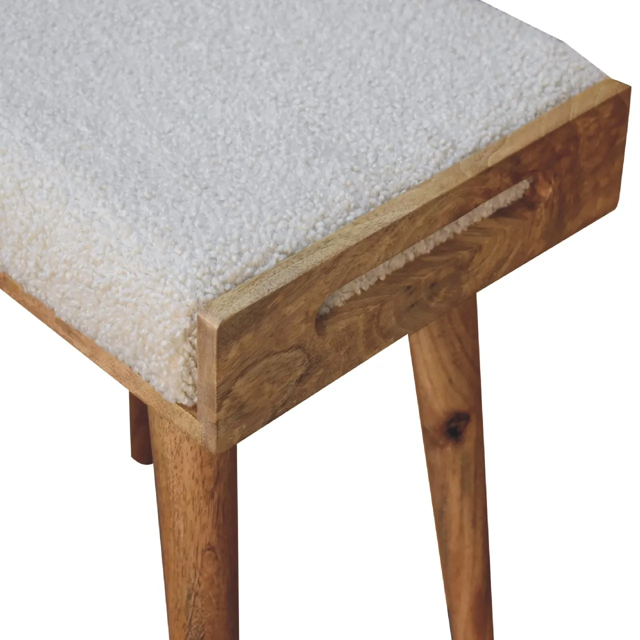 Boucle Cream Tray Style Footstool - Footstools & ottomans, photo 2 of 10
