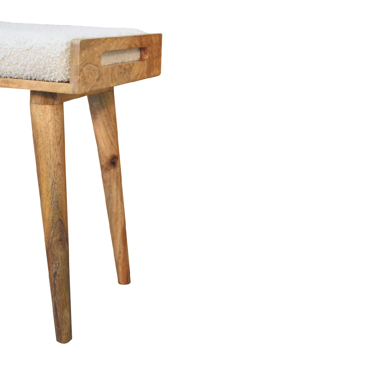 Boucle Cream Tray Style Footstool - Footstools & ottomans, photo 9 of 10