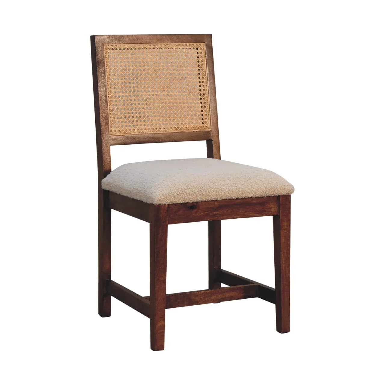 Cream Boucle Rattan Chair - Chairs, photo 4 of 10