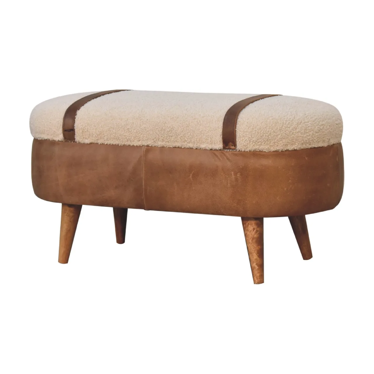 Tan Buffalo Boucle Nordic Bench - Benches, photo 3 of 10
