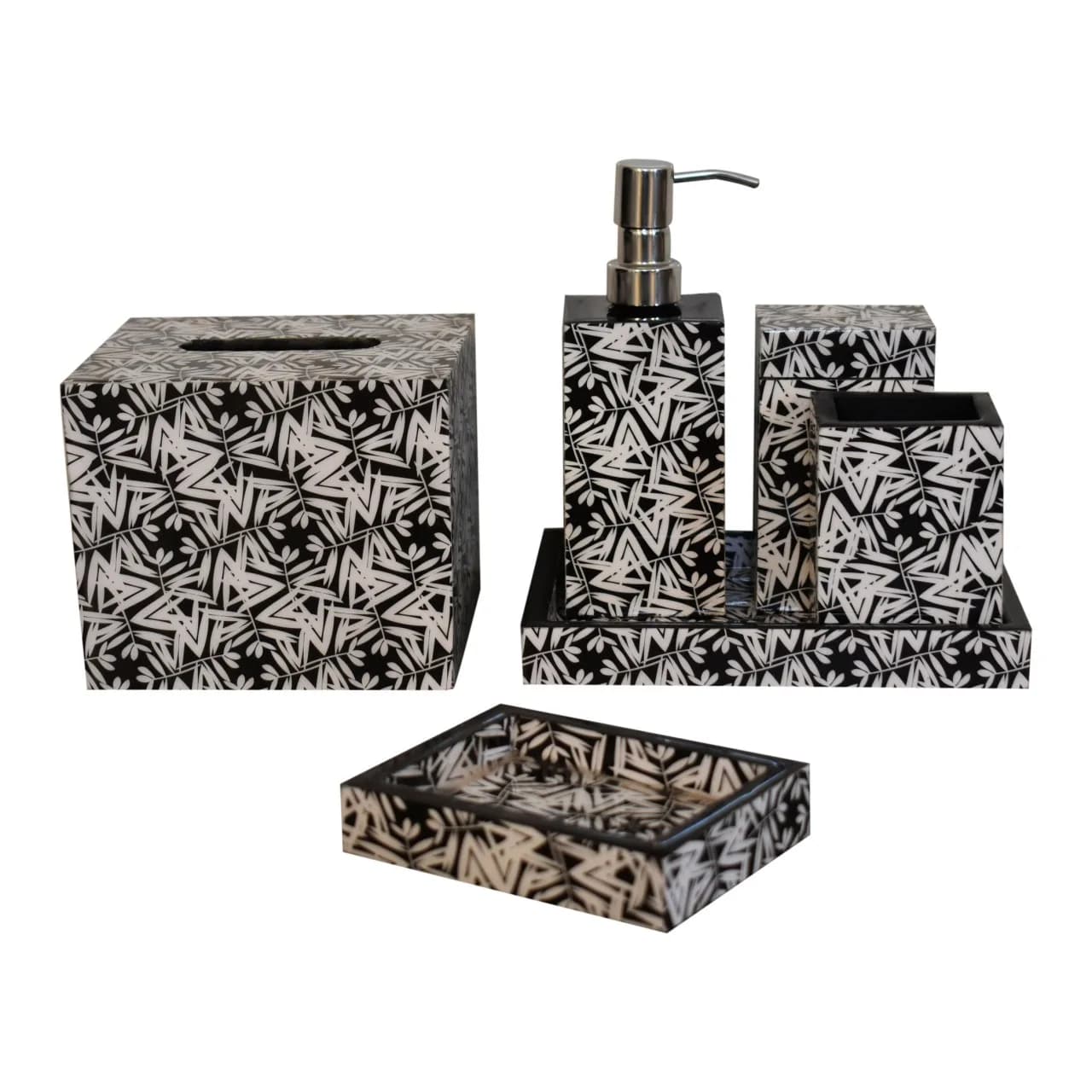 Aztec Print Bathroom Set of 6 - Trays & baskets, photo 2 of 8