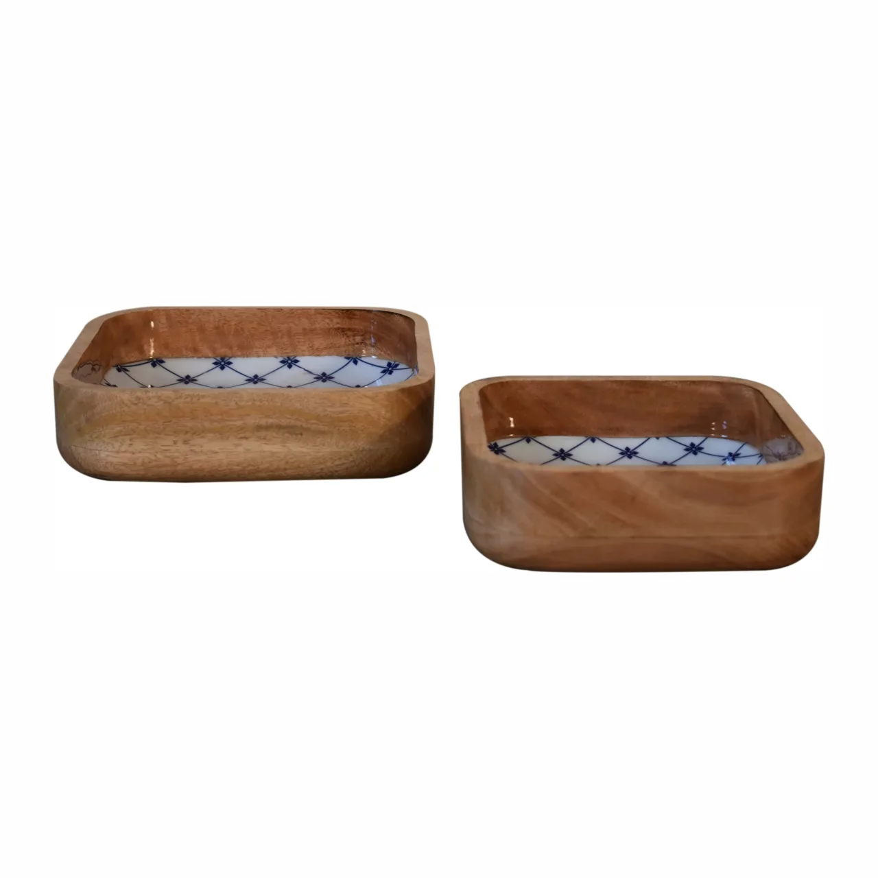 Blue and White Square Bowl Set of 2 - Decorative, photo 2 of 9