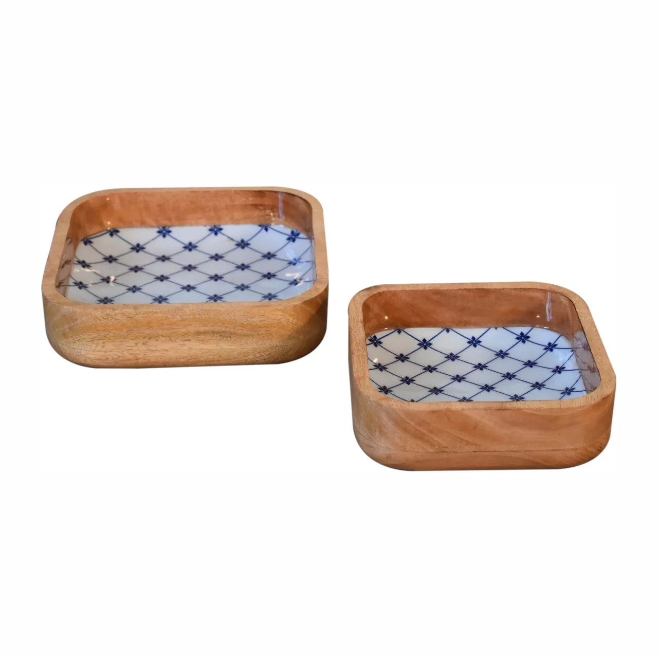 Blue and White Square Bowl Set of 2 - Decorative, photo 3 of 9