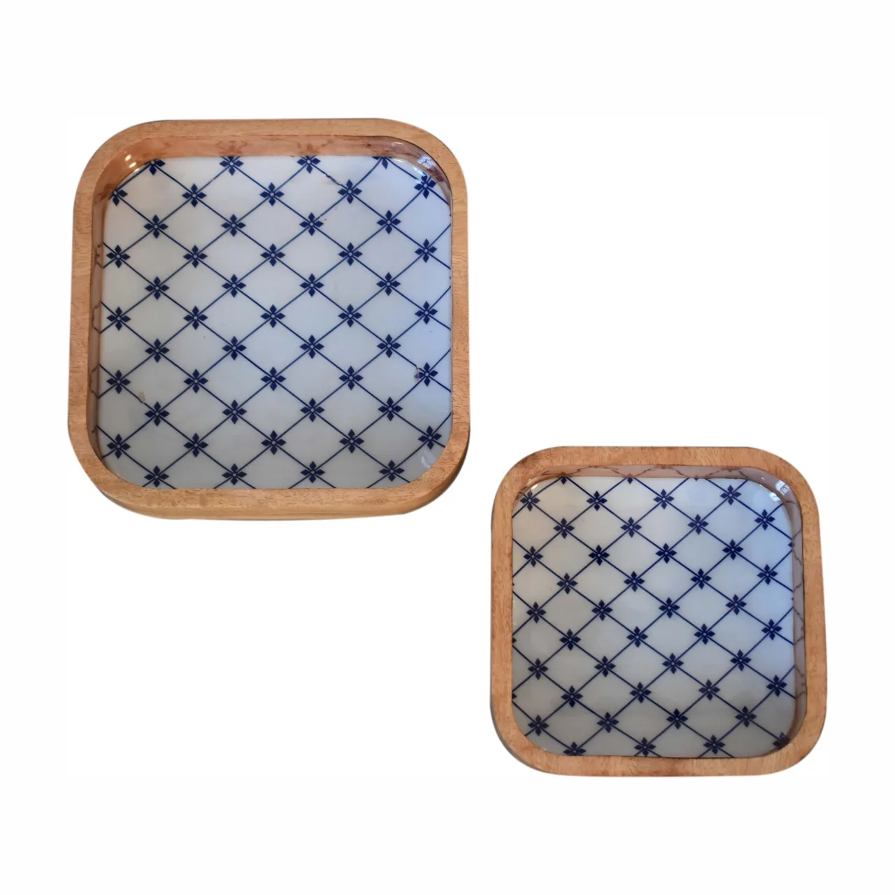 Blue and White Square Bowl Set of 2 - Decorative, photo 4 of 9