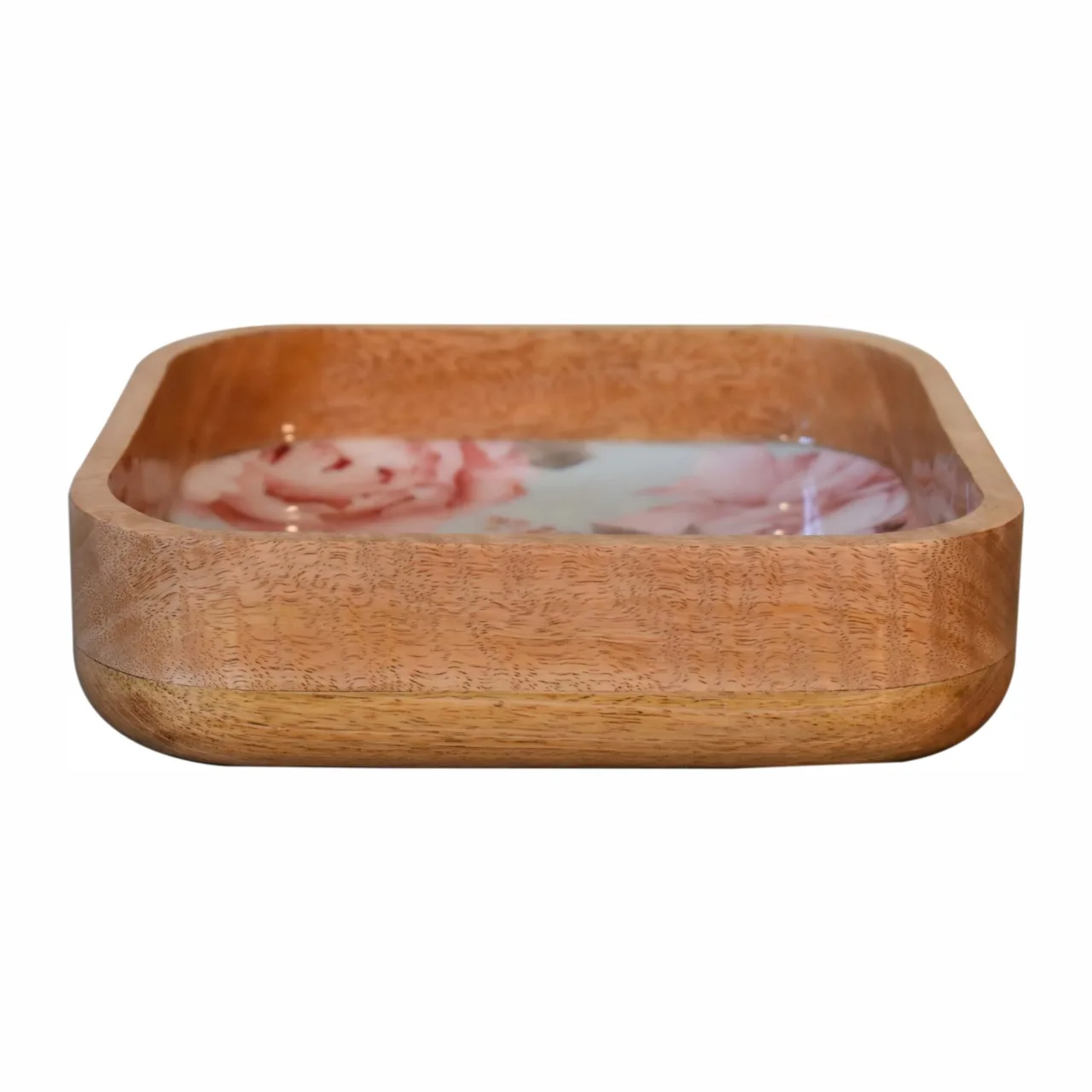 Pink Floral Square Bowl Set of 2 - Decorative, photo 5 of 9