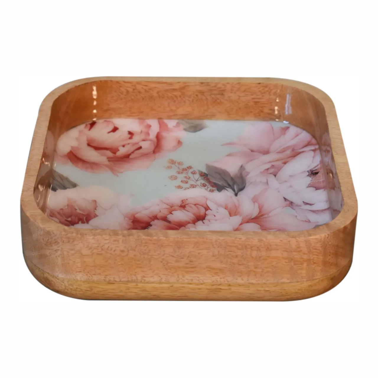 Pink Floral Square Bowl Set of 2 - Decorative, photo 6 of 9