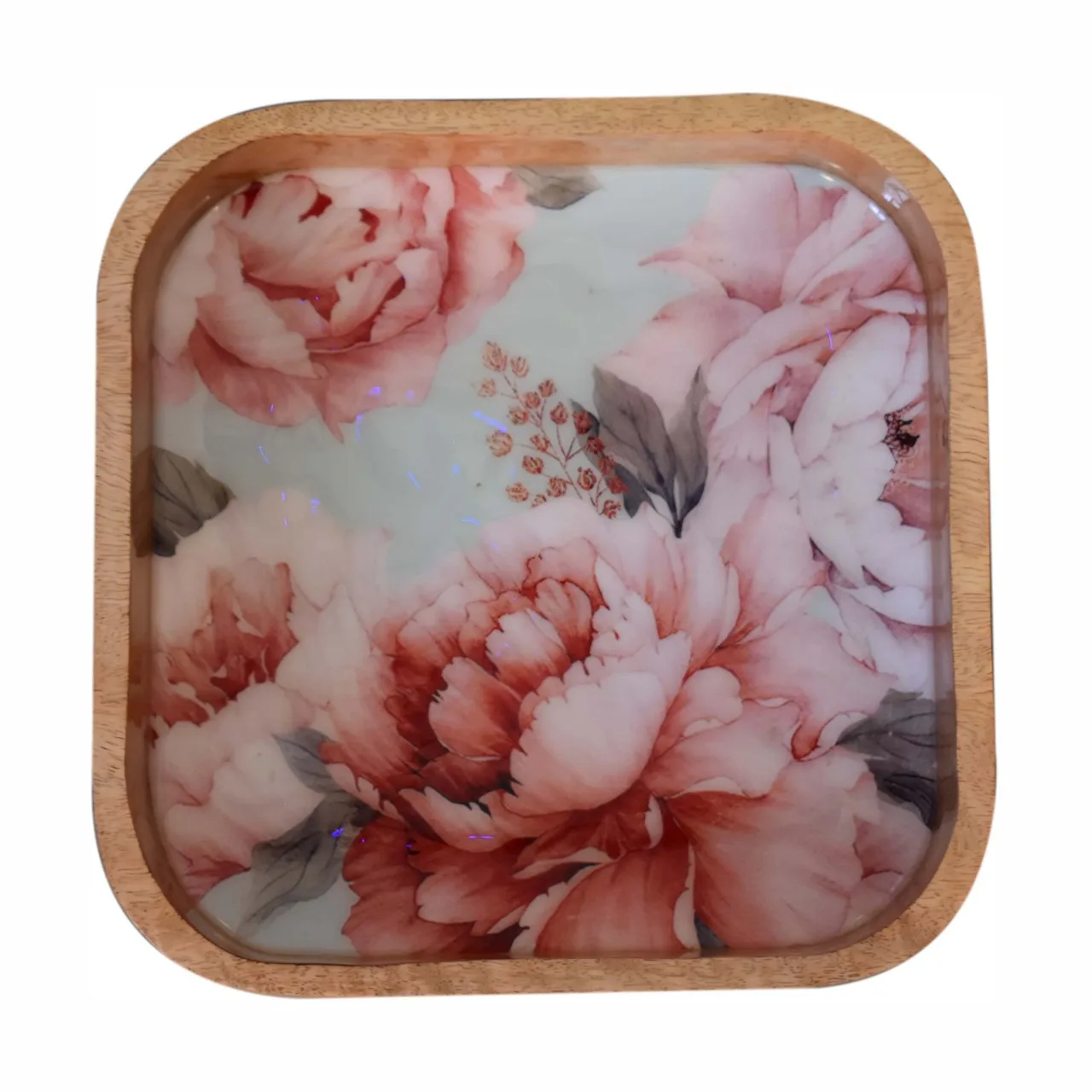 Pink Floral Square Bowl Set of 2 - Decorative, photo 7 of 9