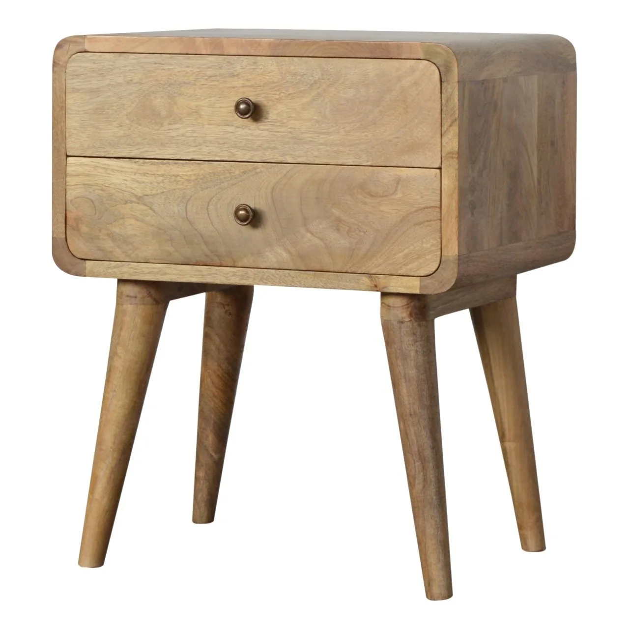 Curved Oak-ish Bedside - Bedside tables, photo 2 of 9